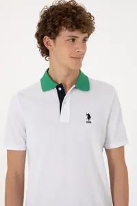 US Polo Assn. Men Regular Fit Polo Shirt Collar White T-Shirt - Image 2