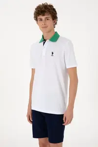 US Polo Assn. Men Regular Fit Polo Shirt Collar White T-Shirt - Image 3