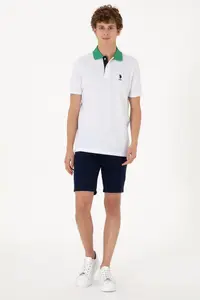 US Polo Assn. Men Regular Fit Polo Shirt Collar White T-Shirt - Image 4