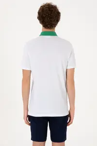 US Polo Assn. Men Regular Fit Polo Shirt Collar White T-Shirt - Image 5