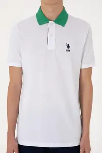 US Polo Assn. Men Regular Fit Polo Shirt Collar White T-Shirt - Image 6