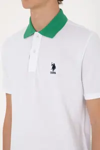 US Polo Assn. Men Regular Fit Polo Shirt Collar White T-Shirt - Image 7