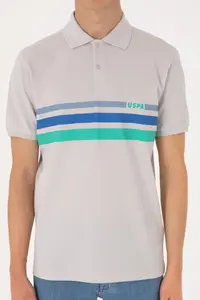 US Polo Assn. Men Regular Fit Polo Shirt Collar Light Gray T-Shirt - Image 6