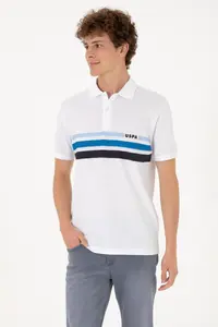 US Polo Assn. Men Regular Fit Polo Shirt Collar White T-Shirt