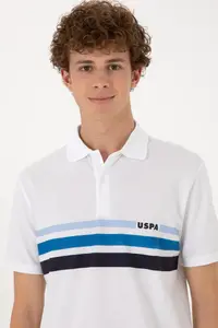 US Polo Assn. Men Regular Fit Polo Shirt Collar White T-Shirt - Image 2