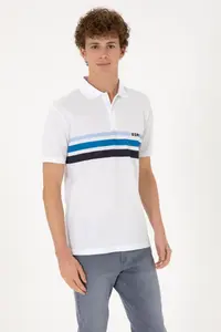 US Polo Assn. Men Regular Fit Polo Shirt Collar White T-Shirt - Image 3