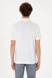 US Polo Assn. Men Regular Fit Polo Shirt Collar White T-Shirt - Image 5