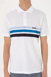 US Polo Assn. Men Regular Fit Polo Shirt Collar White T-Shirt - Image 6