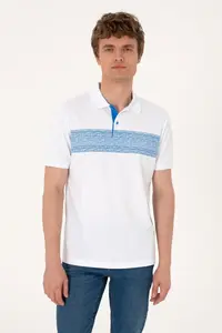 US Polo Assn. Men Regular Fit Polo Shirt Collar White T-Shirt