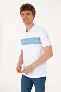 US Polo Assn. Men Regular Fit Polo Shirt Collar White T-Shirt - Image 3