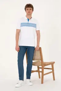 US Polo Assn. Men Regular Fit Polo Shirt Collar White T-Shirt - Image 4