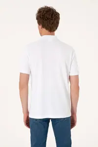 US Polo Assn. Men Regular Fit Polo Shirt Collar White T-Shirt - Image 5