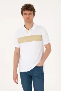 US Polo Assn. Men Regular Fit Polo Shirt Collar White T-Shirt
