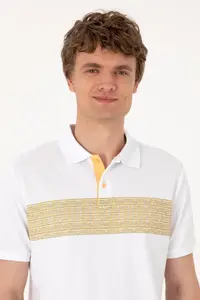 US Polo Assn. Men Regular Fit Polo Shirt Collar White T-Shirt - Image 2