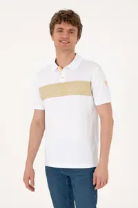 US Polo Assn. Men Regular Fit Polo Shirt Collar White T-Shirt - Image 3