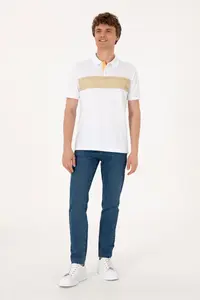 US Polo Assn. Men Regular Fit Polo Shirt Collar White T-Shirt - Image 4