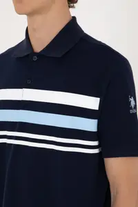 US Polo Assn. Men Regular Fit Polo Shirt Collar Navy Blue T-Shirt - Image 7