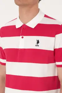 US Polo Assn. Men Regular Fit Cherry Polo Shirt Collar Striped T-Shirt - Image 7