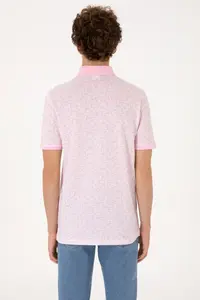 US Polo Assn. Men Regular Fit Polo Shirt Collar Light Pink T-Shirt - Image 5