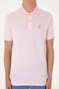 US Polo Assn. Men Regular Fit Polo Shirt Collar Light Pink T-Shirt - Image 6