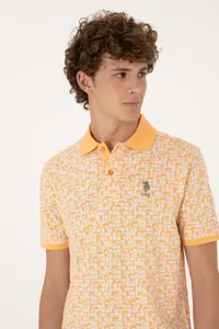 US Polo Shirt Assn. Men Regular Fit Polo Shirt Shirt Collar Orange T-Shirt - Image 2