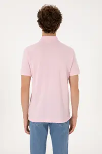 US Polo Assn. Men Regular Fit Polo Shirt Collar Light Pink T-Shirt - Image 5