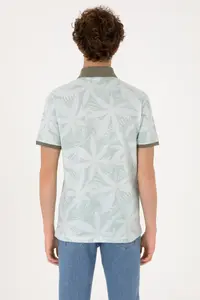 US Polo Assn. Men Regular Fit Polo Shirt Collar Water Green T-Shirt - Image 5
