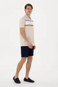 US Polo Assn. Men Regular Fit Polo Shirt Collar Stone T-Shirt - Image 4