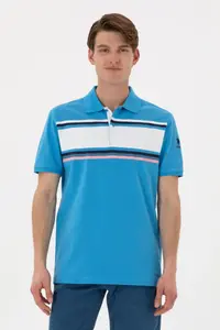 US Polo Assn. Men Regular Fit Polo Shirt Collar Turquoise T-Shirt