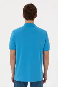 US Polo Assn. Men Regular Fit Polo Shirt Collar Turquoise T-Shirt - Image 5