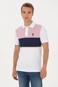 US Polo Assn. Men Regular Fit Navy Blue Polo Shirt Collar T-Shirt