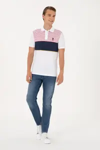 US Polo Assn. Men Regular Fit Navy Blue Polo Shirt Collar T-Shirt - Image 4