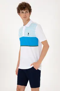 US Polo Assn. Men Regular Fit Polo Shirt Collar Turquoise T-Shirt
