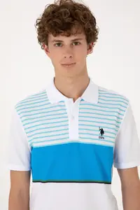 US Polo Assn. Men Regular Fit Polo Shirt Collar Turquoise T-Shirt - Image 2
