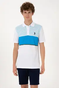 US Polo Assn. Men Regular Fit Polo Shirt Collar Turquoise T-Shirt - Image 3