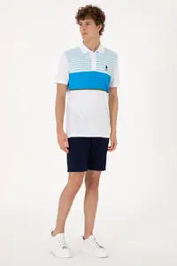 US Polo Assn. Men Regular Fit Polo Shirt Collar Turquoise T-Shirt - Image 4