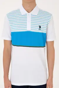 US Polo Assn. Men Regular Fit Polo Shirt Collar Turquoise T-Shirt - Image 6
