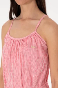 US Polo Assn. Women Pink Striped Midi Size Weaving Dress - Image 6