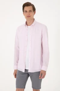 Pierre Cardin Pomegranate slim Fit Long Sleeve Shirt - Image 3