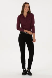 US Polo Assn. Women Black Toothpick Fit Jeans Pants - Image 3
