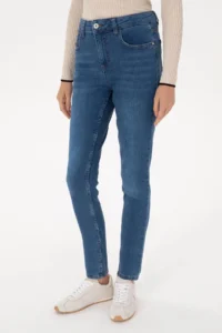 US Polo Assn. Women Dark Blue skinny High Waist Fit Jeans Pants - Image 2