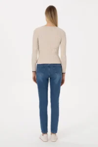 US Polo Assn. Women Dark Blue skinny High Waist Fit Jeans Pants - Image 4