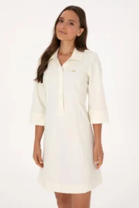 US Polo Assn. Women White Weaving Dress - Image 2