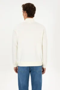 US Polo Assn. Men comfort Fit Half Zippered Cream Sweatshirt - Image 5