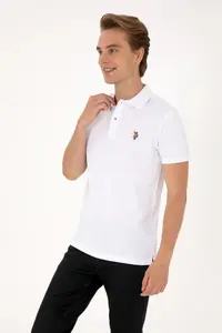 US Polo Assn. Men slim Fit Polo Shirt Collar White Basic T-Shirt - Image 3