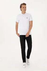 US Polo Assn. Men slim Fit Polo Shirt Collar White Basic T-Shirt - Image 4
