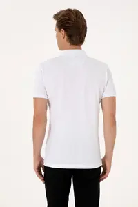 US Polo Assn. Men slim Fit Polo Shirt Collar White Basic T-Shirt - Image 5