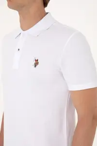 US Polo Assn. Men slim Fit Polo Shirt Collar White Basic T-Shirt - Image 7