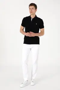 US Polo Assn. Men slim Fit Polo Shirt Collar Black T-Shirt - Image 4
