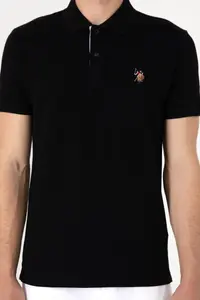 US Polo Assn. Men slim Fit Polo Shirt Collar Black T-Shirt - Image 6